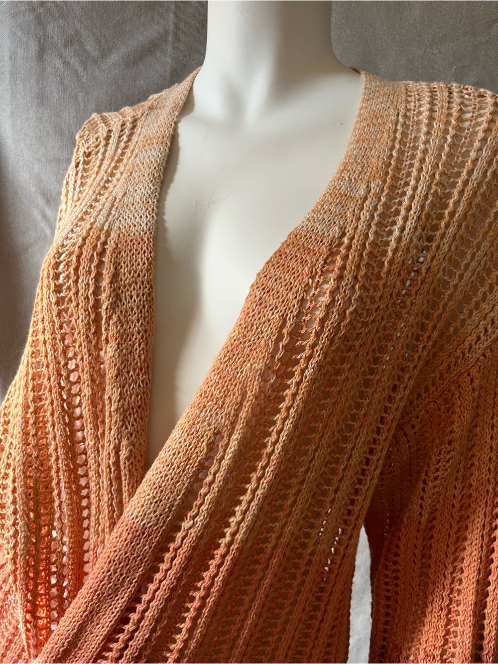 Rust Tonal Knit Bathing Suit Cover/Cardigan L